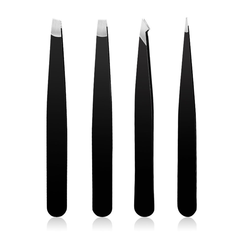 Yatlte Clearance Eyebrow Tweezers Set 4 Piece Stainless Steel Hair Plucker For women